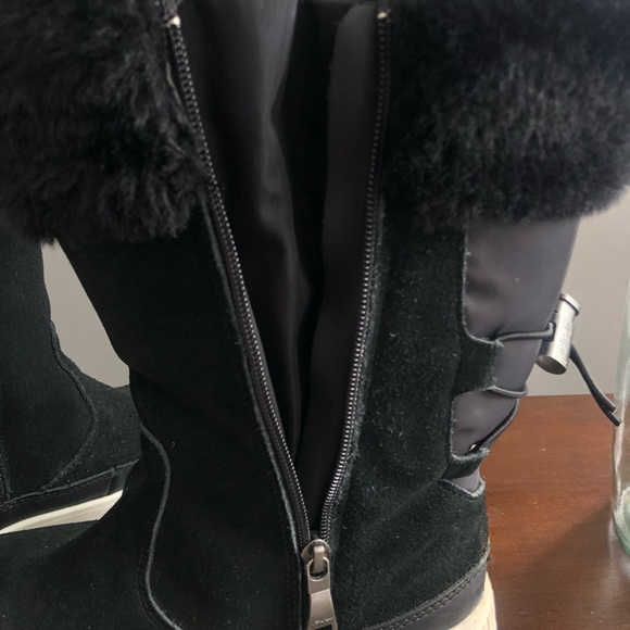 Pajar Canada Womens 9-9.5 M - KADY Suede BOOTS Mid Calf Side Zip BLACK barb - Picture 8 of 12